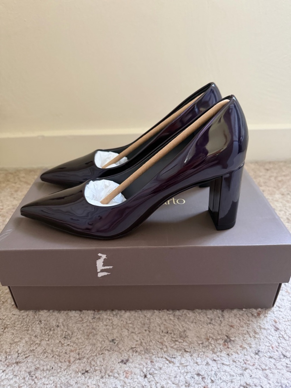 Franco Sarto Giovanna Purple Block Heels Size 5.5M